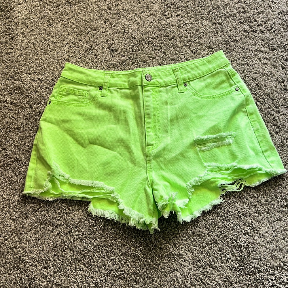 Super cute neon green shorts juniors size 11